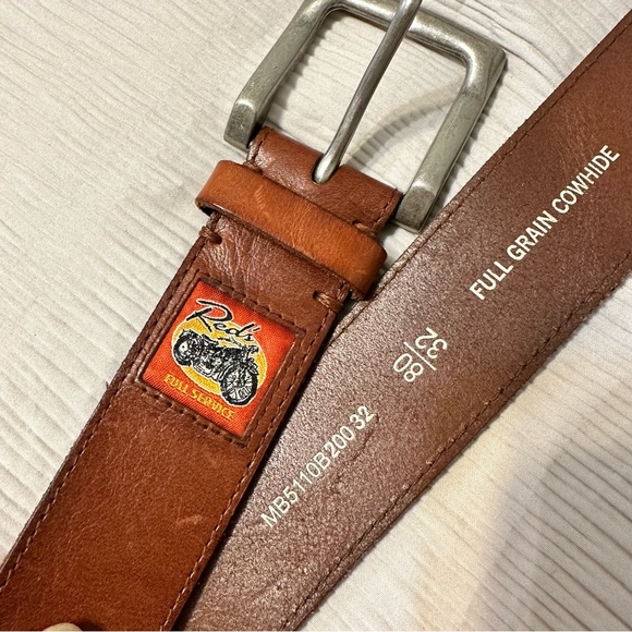 🆕Fossil Vintage Red Brown Leather Belt Size 32 NWT - Picture 3 of 8